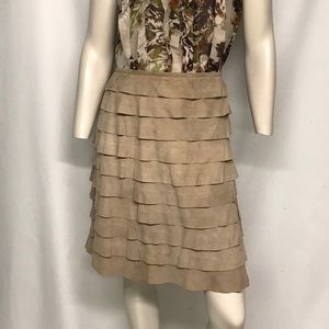 SOLD - Hugo boss tired suede skirt